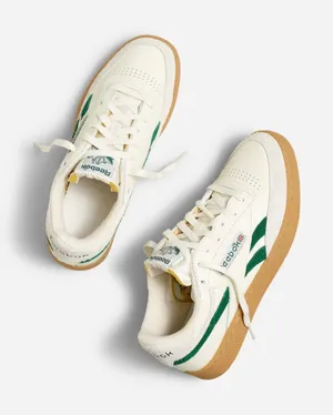 Madewell x Reebok® Unisex Club C Revenge Sneakers Chalk Dark Green W 8.5 M 7 thumbnail 1