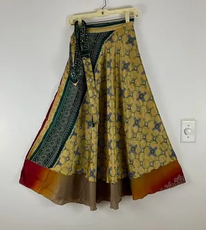 Reversible Maxi Wrap Skirt BINS100 Yellow thumbnail 1