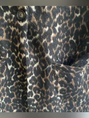 Dip wool blend dress coat leopard animal print fall winter midi length over coat thumbnail 3