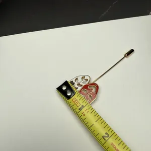 Comedy Tragedy Drama Mask Lapel Stick Pin Gold Tone Enamel White Red thumbnail 2