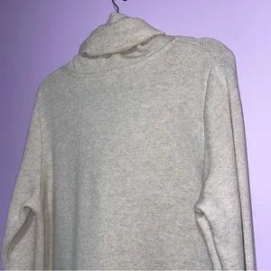J Crew Cowl Neck Sweater Women L Wool Blend Neutral Coastal Pocket Preppy Knit thumbnail 9