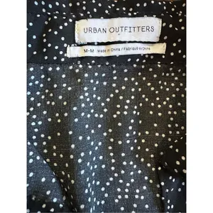 Urban Outfitters Tie-Front Short Sleeve Cropped‎ Top black white Med thumbnail 5