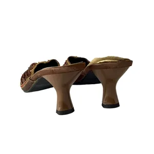 Beauty Max Jeweled Mules Brown Size 8.5 thumbnail 5