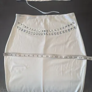 Women’s White Sparkly BodyCon 2 Piece Party Club Outfit Size M NEW *READ thumbnail 9