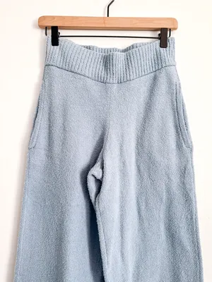 Eberjey High Rise Blue Bouclé Wide Leg Pants Size S NWT thumbnail 4