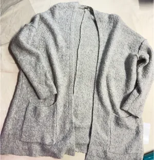 Free People Wool Cardigan Oversized Medium Blend Hooded Super Soft Cream thumbnail 1