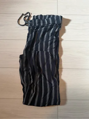 American Eagle Outfitters Black and White Vertical-Stripe Pants thumbnail 3