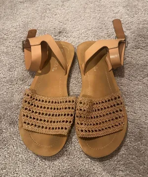 Soda Tan Woven Strap Ankle Strap Sandals Size 7.5 thumbnail 1