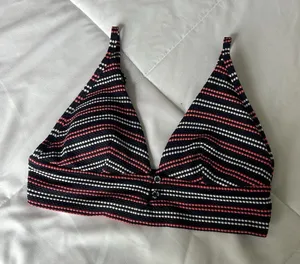 Aerie‎ Womens Size Small Bathing Suit Top Blue Pink Triangle Summer Beach thumbnail 1