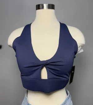 Fabletics Oasis Twist Sports Bra Sz XL Navy Activewear Medium Impact Stretch NWT thumbnail 1