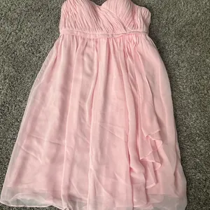 Pink Chiffon Strapless Dress Sz 2 thumbnail 1
