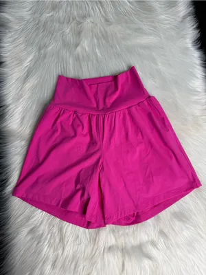 Halara Pink High Waist 2 in 1 Yoga Shorts with Pockets NWT S Long thumbnail 2