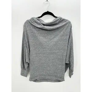 Free People‎ Charcoal Gray Sequoia Top Off Shoulder Loose Fit Shirt Women Small thumbnail 3