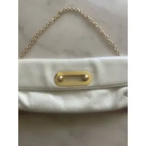 Hobo Vintage White Patent Leather Retro Style Handbag thumbnail 5