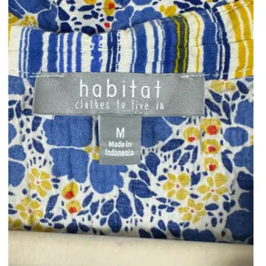 Habitat Clothes‎ to Live In Womens M Blue Yellow Floral Stripe Button Up Shirt thumbnail 5
