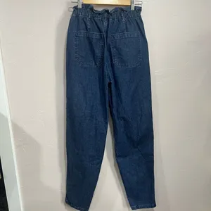 Gap Jeans Womens 6T Blue Denim Paperbag Regular Fit Elastic Waist Pull On thumbnail 4
