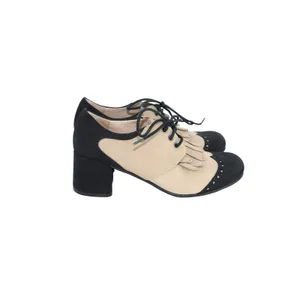 All Black by Anthropologie Womens Oxford Heel Shoes -‎ Lace Up, Tassel Detail thumbnail 4