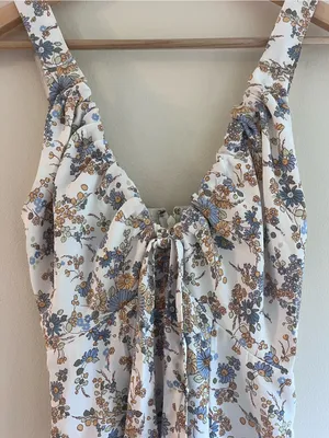 Abercrombie Cinched Neck Slip Midi Floral Dress - Wedding Guest / Occasion - XSP thumbnail 5