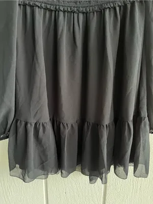 Aritzia Wilfred Tempest Mini Dress Smocked Chiffon in‎ Black Size S thumbnail 7