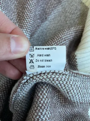Checkerboard Crewneck Sweater - Cream & Brown thumbnail 4