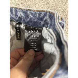 Risen Jeans Straight Leg Distressed‎ High Rise Light Wash thumbnail 5