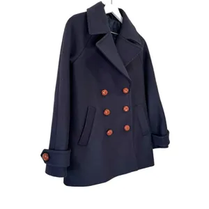 & Other Stories Manteco Wool Double Breasted Peacoat Navy Size 6 thumbnail 2