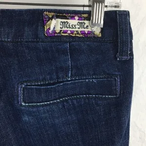 Miss Me Dark Blue Flair Wide Leg Low Rise Jeans 27 thumbnail 6