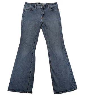 Gap Flare Stretch Jeans Womens‎ 10R Blue Medium Wash Denim Low Rise Flare Leg thumbnail 1