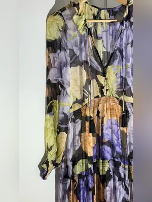 Anthropologie The Marais Printed Chiffon Maxi Dress with Flowing Floral Print thumbnail 9