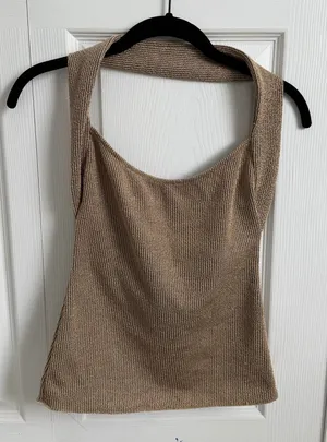 Gold Halter ZARA Top thumbnail 1