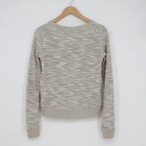 Abercrombie & Fitch Womens XS Oatmeal Metallic Knit Side Zipper Sweater thumbnail 5