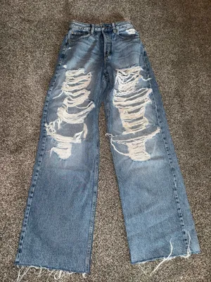 Garage Denim High-Rise Wide-Leg Destroyed Baggy Jeans thumbnail 1