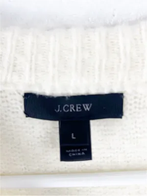 J. CREW Nordic Fair Isle Wool Blend Snowflake Sweater Size Large Boho Preppy thumbnail 3