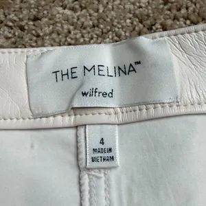 Wilfred Aritzia The Melina Faux Leather Wide Leg Pants‎ Cream Size 4 thumbnail 2
