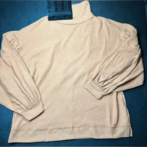 We The Free Size S Brown Long Puff Sleeve Oversized Open Back Sweater thumbnail 1