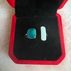 Gorgeous Golden Gemstone Adjustable Ring Size 7 thumbnail 1