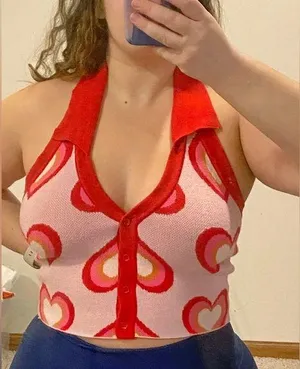 Red and pink heart tank top thumbnail 1