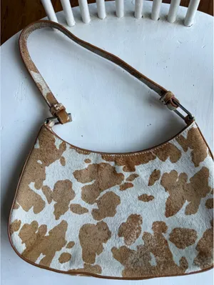 Urban Outfitters Brown and White Cow Print Shoulder Bag thumbnail 2