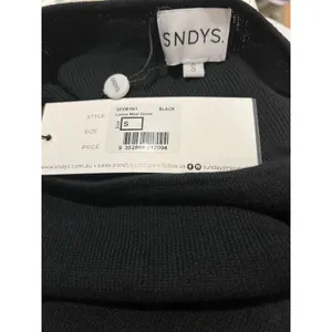 SNDYS Leena Maxi Dress in Black - Off-Shoulder Cotton Knit - Size S thumbnail 8