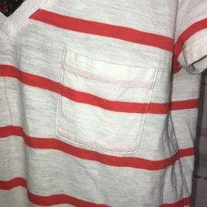 Madewell Whisper Red Striped V Neck Tee crewneck bright ivory/red size s… thumbnail 5