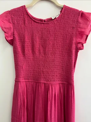 Blu Pepper Fuchsia Flutter-Sleeve Maxi Dress Large thumbnail 3