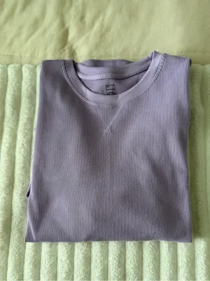 Gilly Hicks Long-Sleeve Thermal Crewneck Sweater in Light Lavender Sleep thumbnail 5
