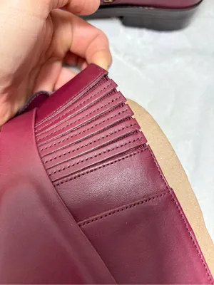 Michael Kors Izzy Tall Leather Riding Boots Dark Berry Color with Gold MK Accent thumbnail 12