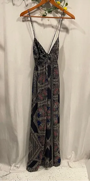 Fire Los Angeles maxi tie strap babydoll dress boho whimsigoth mermaid festival thumbnail 1