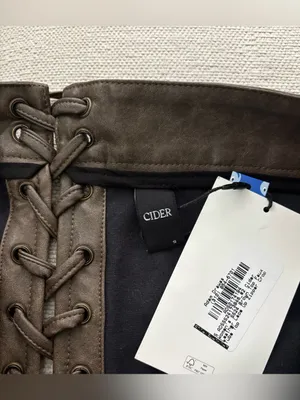 Cider Brown Faux-Leather Lace up Zipper Corset NWT thumbnail 4