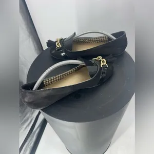 Black and gold women's flats with‎ tassels size 7 thumbnail 6