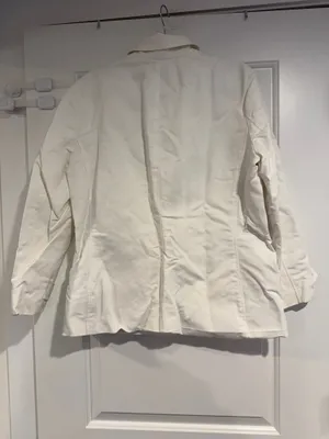 Lauren Ralph Lauren White & Gold 100% Cotton Utility Zip Jacket Women's Size L thumbnail 4