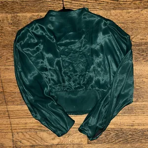 Zara Emerald Green Silky Blouse! thumbnail 3