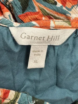 Garnet Hill Trapeze Floral Orange Blue Dress Women’s XL thumbnail 2