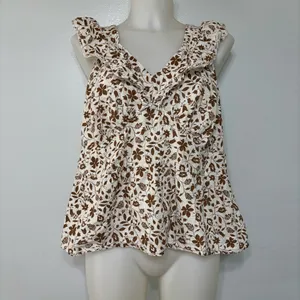 Old Navy Plus Size V Neck Flutter Sleeve Floral Print Blouse Size 2X thumbnail 8